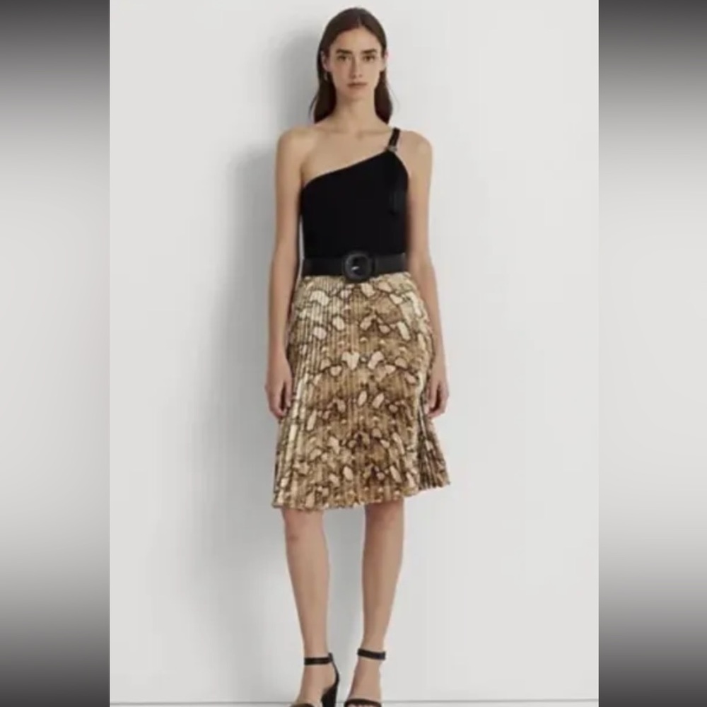 Ralph Lauren snakeskin pleated skirt NWT